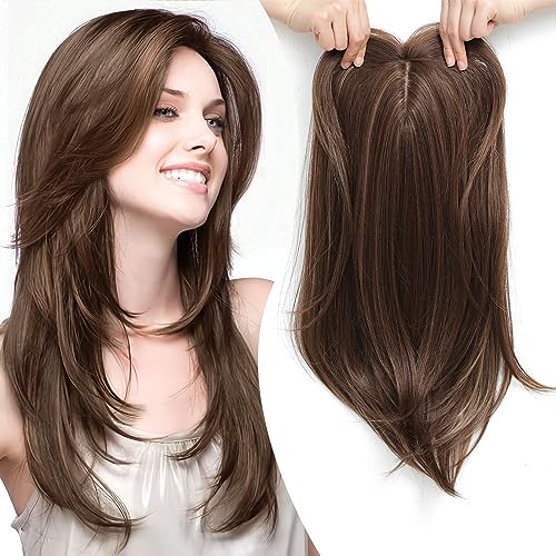 💇♀️Topper Layered Hair Hairpieces with Bangs for Women with Thinning Hair
