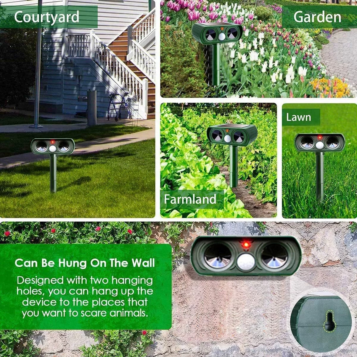 Outdoor Solar Powered Ultrasonic Animal Repeller