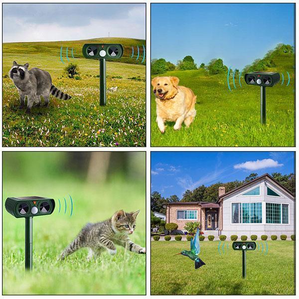 Outdoor Solar Powered Ultrasonic Animal Repeller