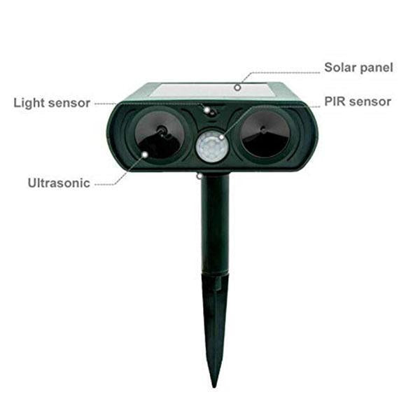 Outdoor Solar Powered Ultrasonic Animal Repeller