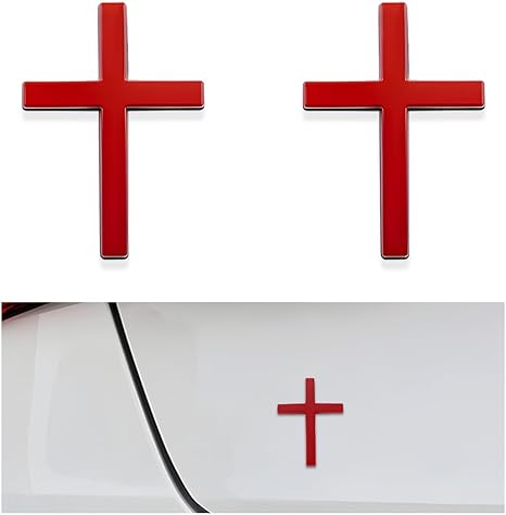 🚗✝️ Metallischer 3D-Kreuz-Aufkleber zur Selbstklebung für Kratzer am Auto