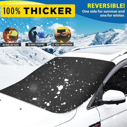 🚗 50% RABATT! ❄️ MAGNETISCHE SCHNEESCHUTZABDECKUNG 2025 - Universell für Alle Fahrzeuge, Einfache Montage & Kompakte Aufbewahrung, Robuster Frost- und Schneeschutz 🌨️🔗