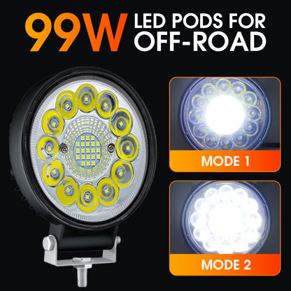 ⏳Begrenzte Zeit 50%💡4-Zoll-LED-Pod mit 99 W für Offroad-Anwendungen✨